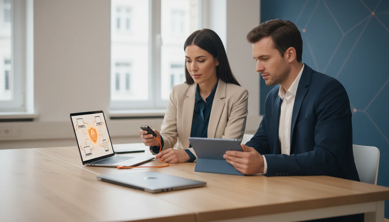 SME manager and team securing credentials without centralized cloud