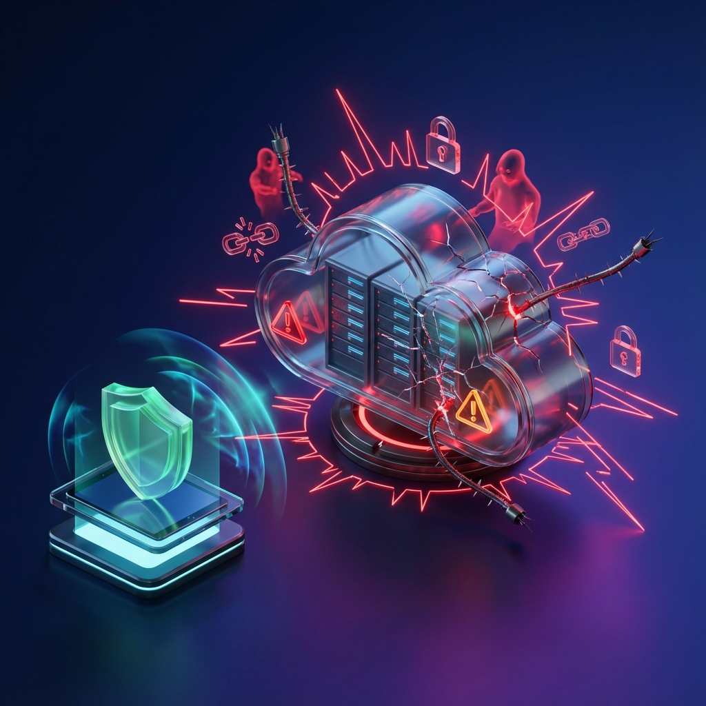 Illustration highlighting security risks associated with cloud-based password managers