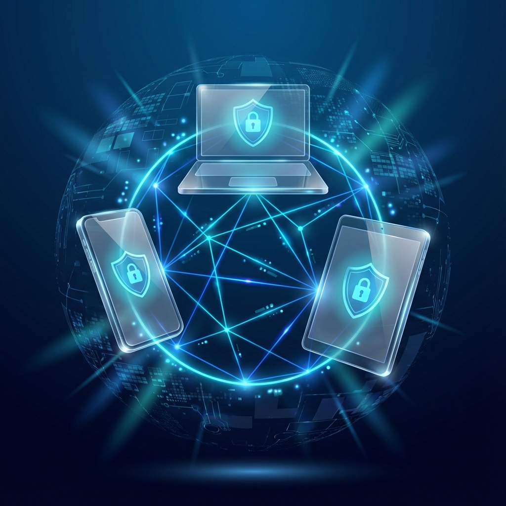 Conceptual illustration of local-first password management architecture