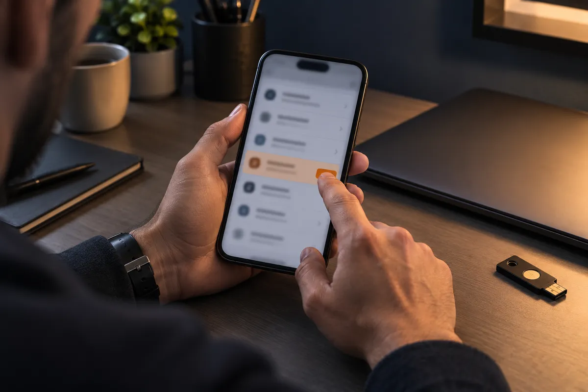 Vérification des sessions d’un compte depuis un smartphone