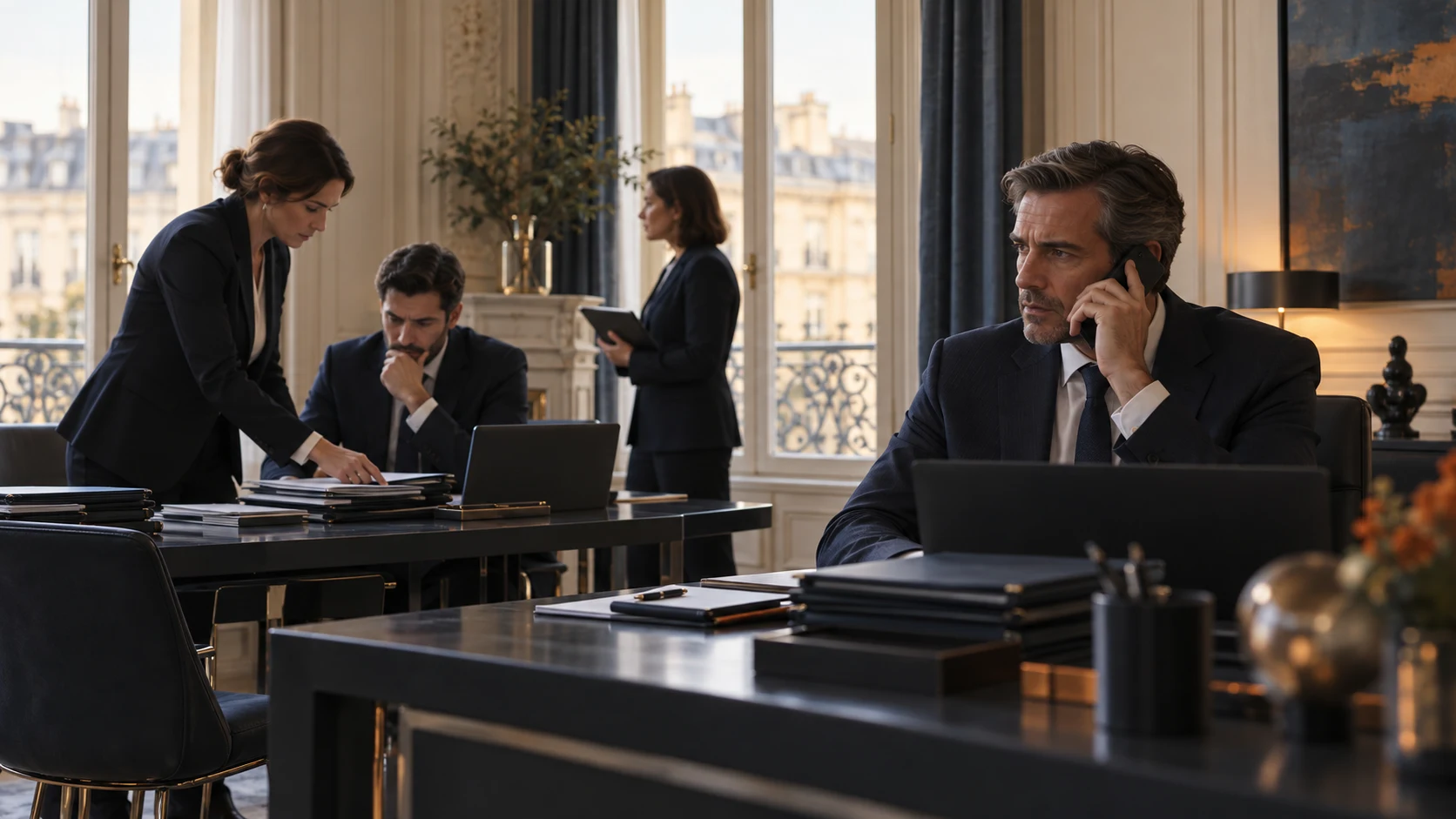 Staffing agency team coordinating a response to an IT disruption