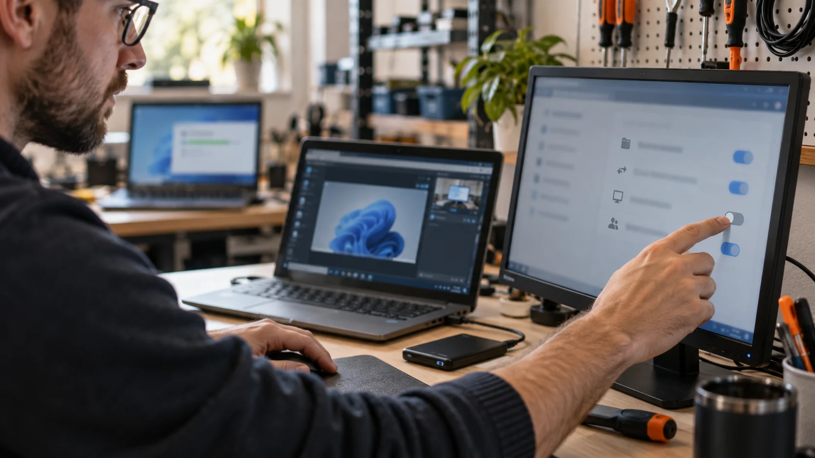 Technician disabling file transfer on a remote support workstation