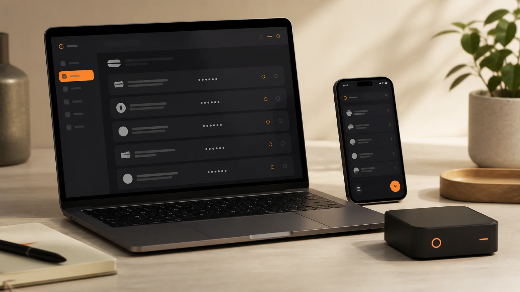 Soclyde running across a laptop, phone, and local devices