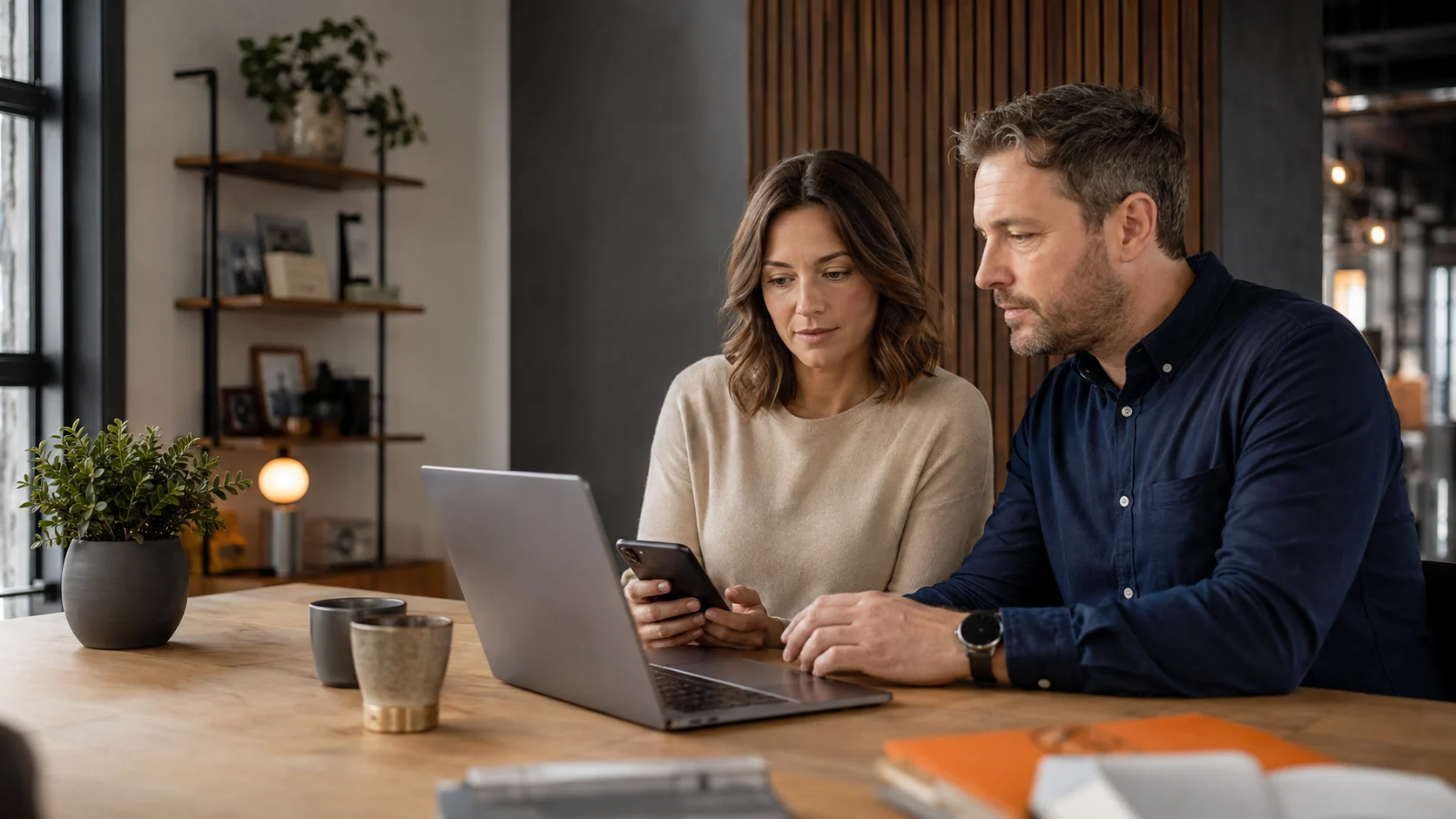 Two colleagues reviewing a small business’s cloud access