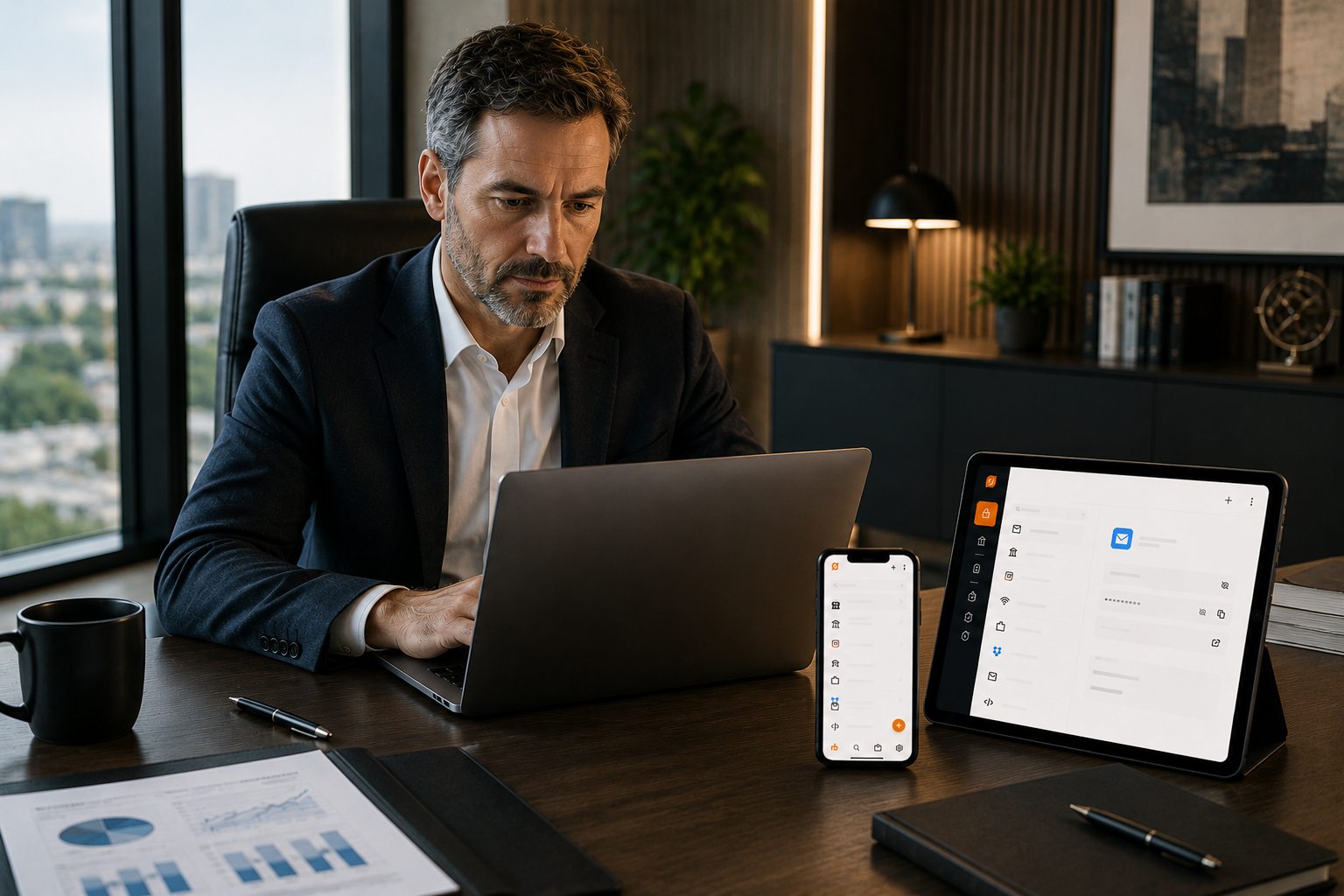 Business access management with Soclyde across multiple devices